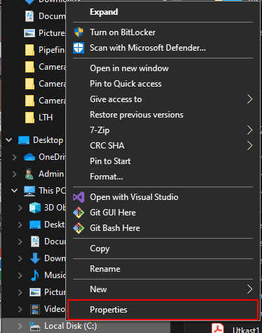 click properties
