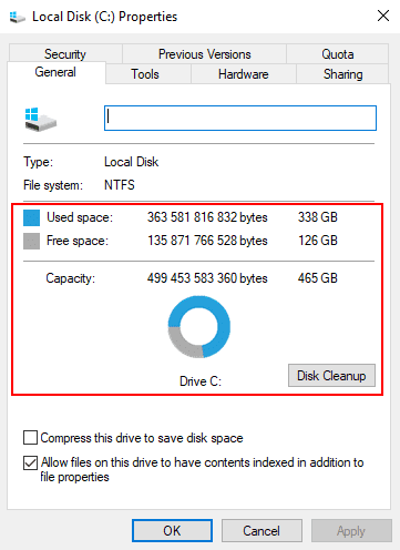 Hard disk properties