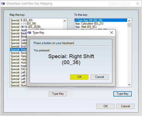 sharpkeys 3.9.2 key mapping
